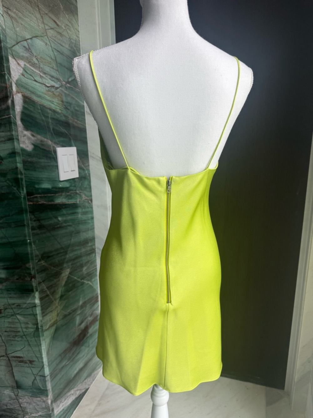 NWT Alice+Olivia Lime Harmony Slip Dress Size 4 - Picture 7 of 8
